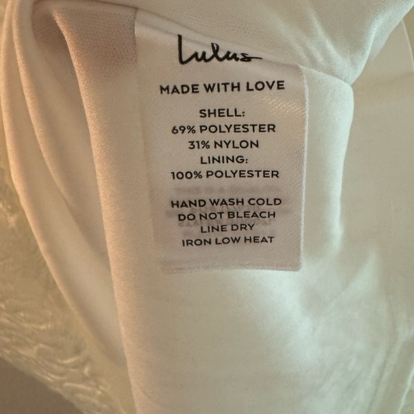 LULU’S Moonlight Moments White Floral Jacquard Backless Mini Dress NWT - Picture 10 of 12